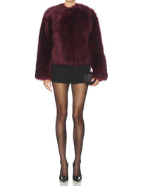 JONATHAN SIMKHAI Natasha Short Jacket in cranberry - women's jacket
