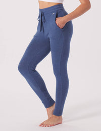 glyder Merino Jogger in washed blue - women's pants - detail view