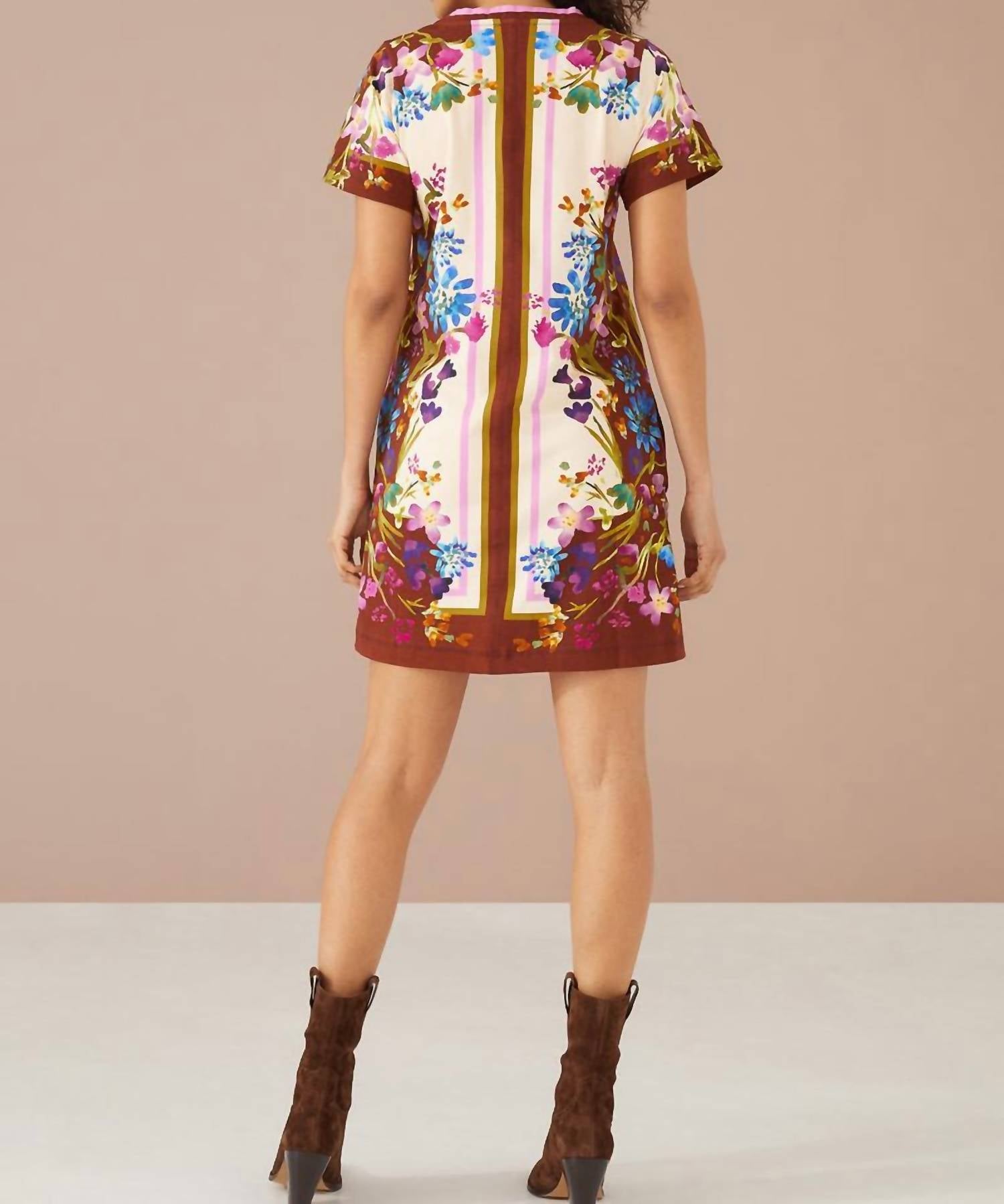 Alivia Charli Dress in prairie floral cinnamon - women's dress - detail view