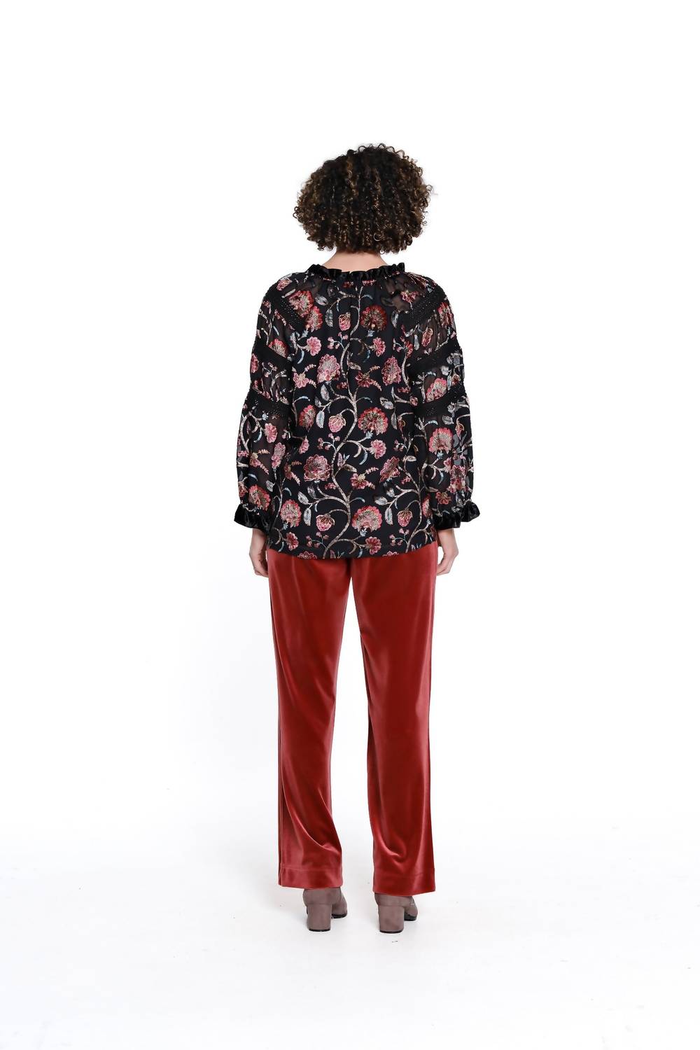 Tru Luxe - Burnout Velvet Top