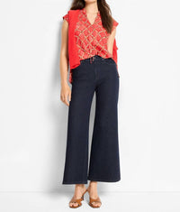 Nic + Zoe - Squiggle Check Cap Sleeve Top