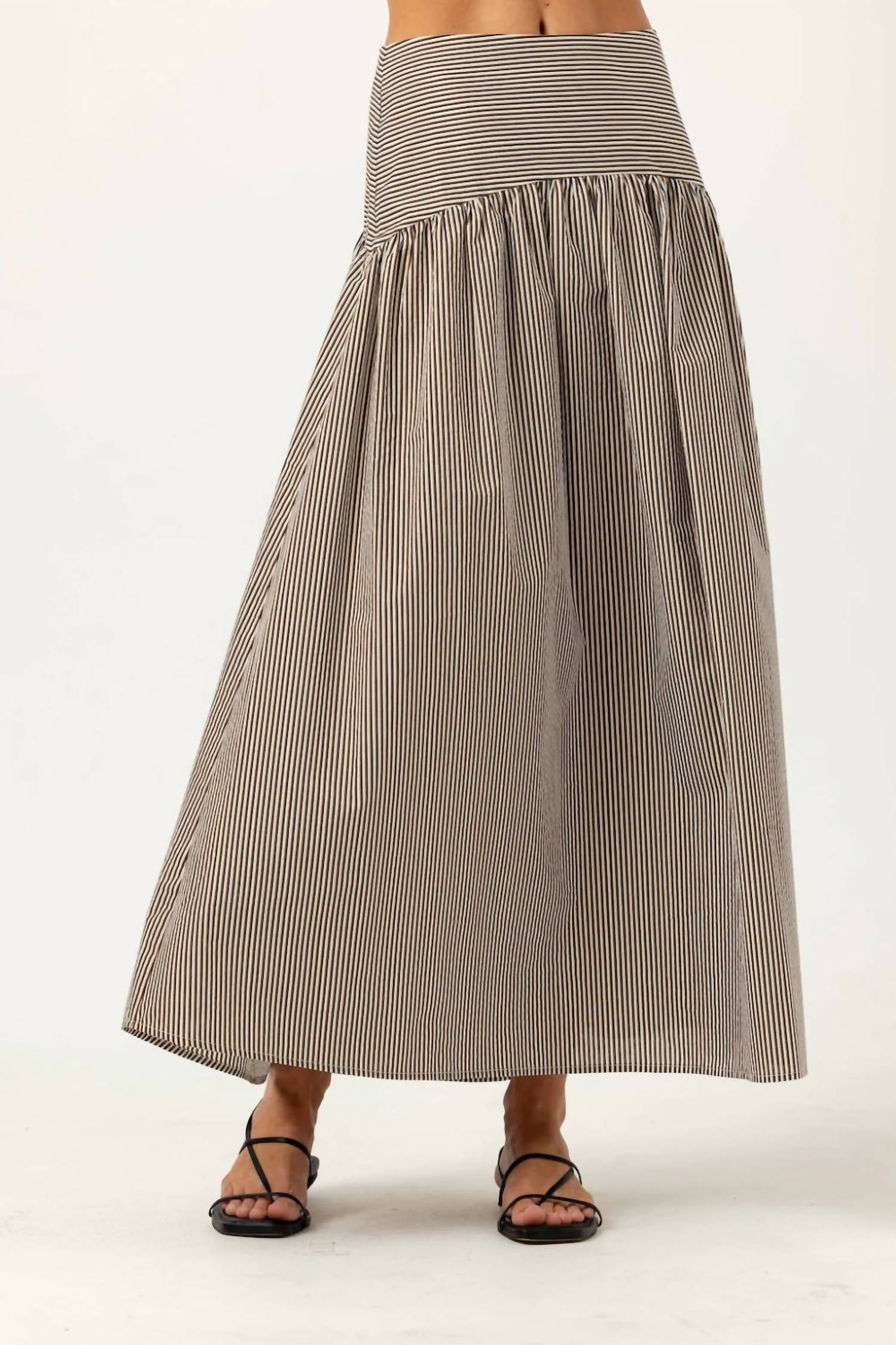 Celeste - Stripe Lurex Midi Skirt