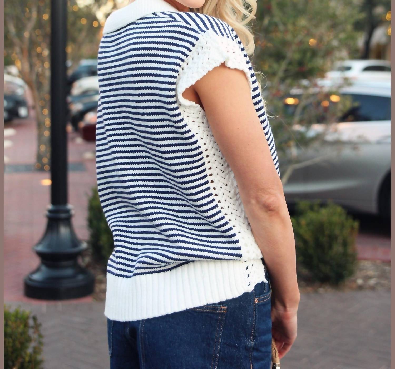 Karlie - Stripe V-neck Sleeveless Sweater