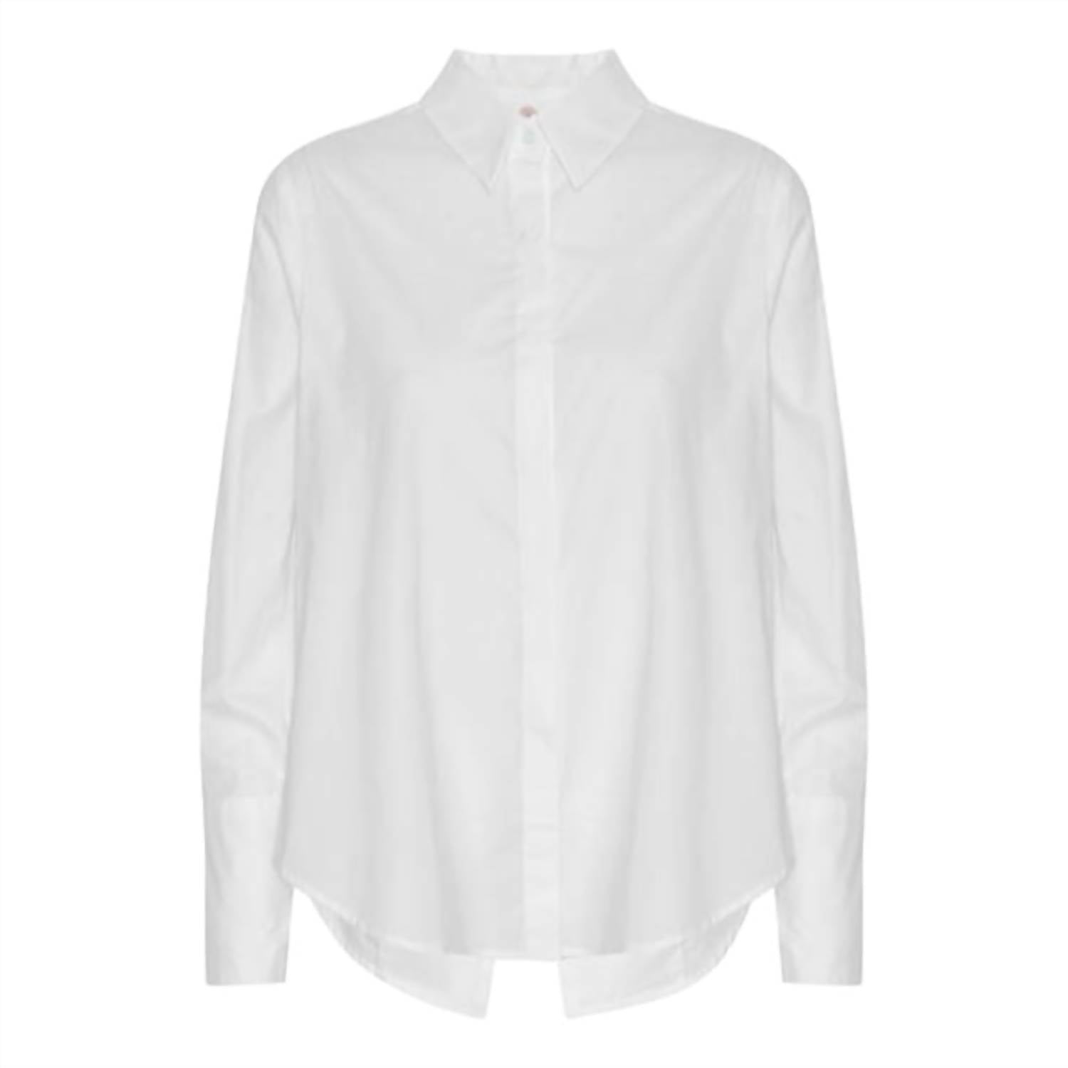 Karmamia Women's Madden Shirt in white poplin - women's blouse