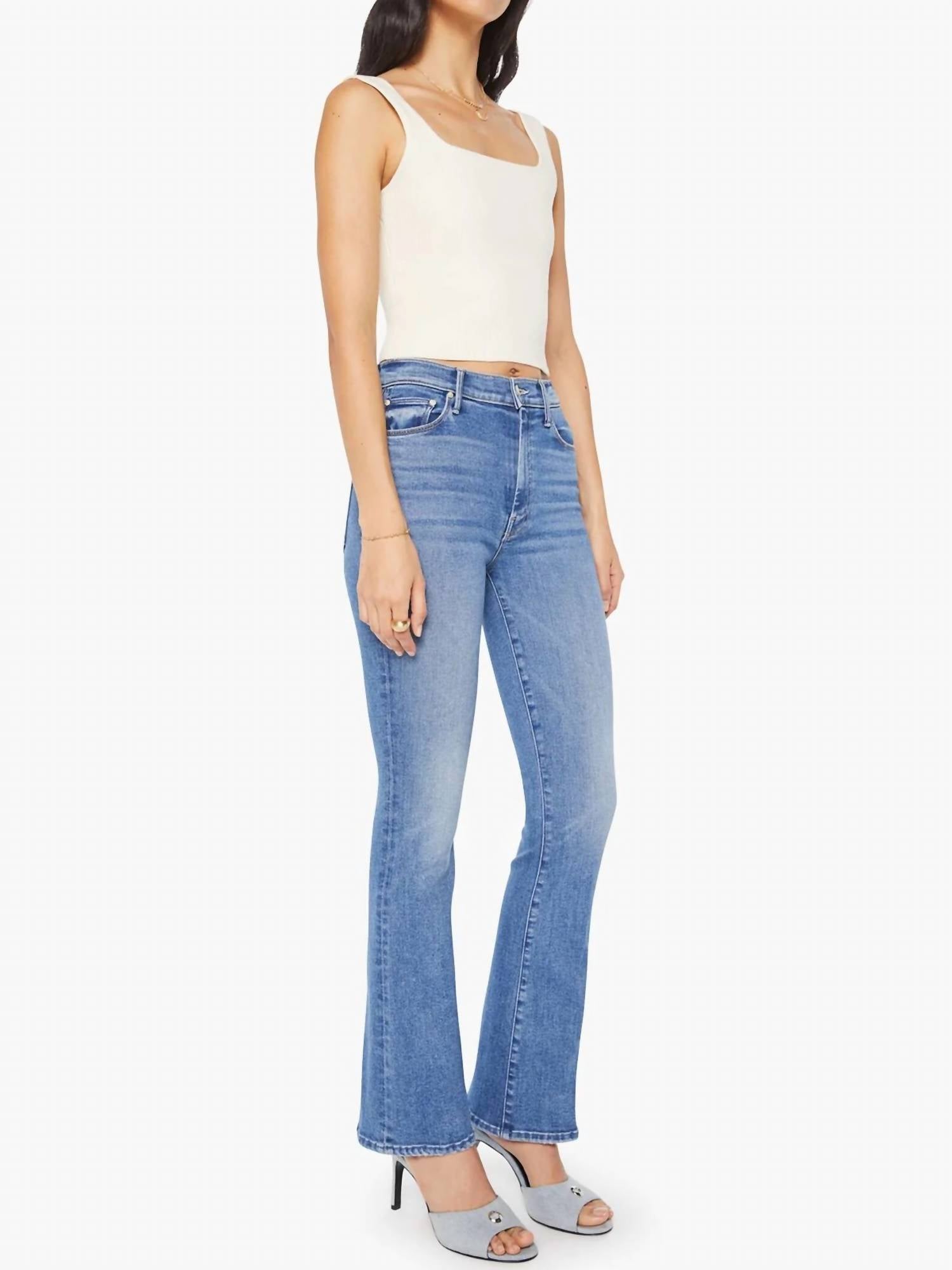 Mother High Waisted Weekender Skimp Jeans in swing and a miss - women's jeans - detail view
