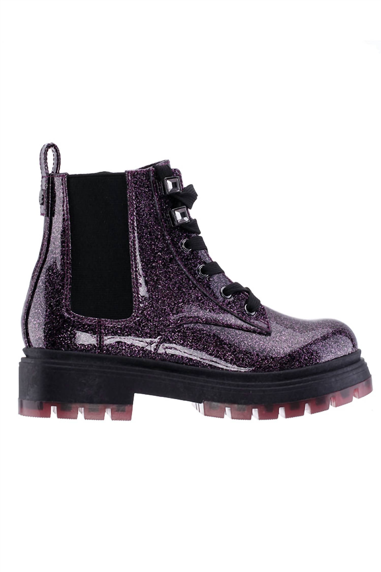 Nina Women's Colette Boots in black pink glitter - women's shoe - detail view