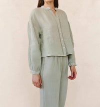 Bella Dahl - Mandarin Collar Trimmed Top