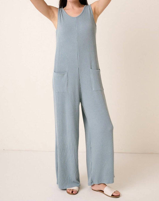 Mittoshop - Sleeveless Ribbed Wide Jumpsuit