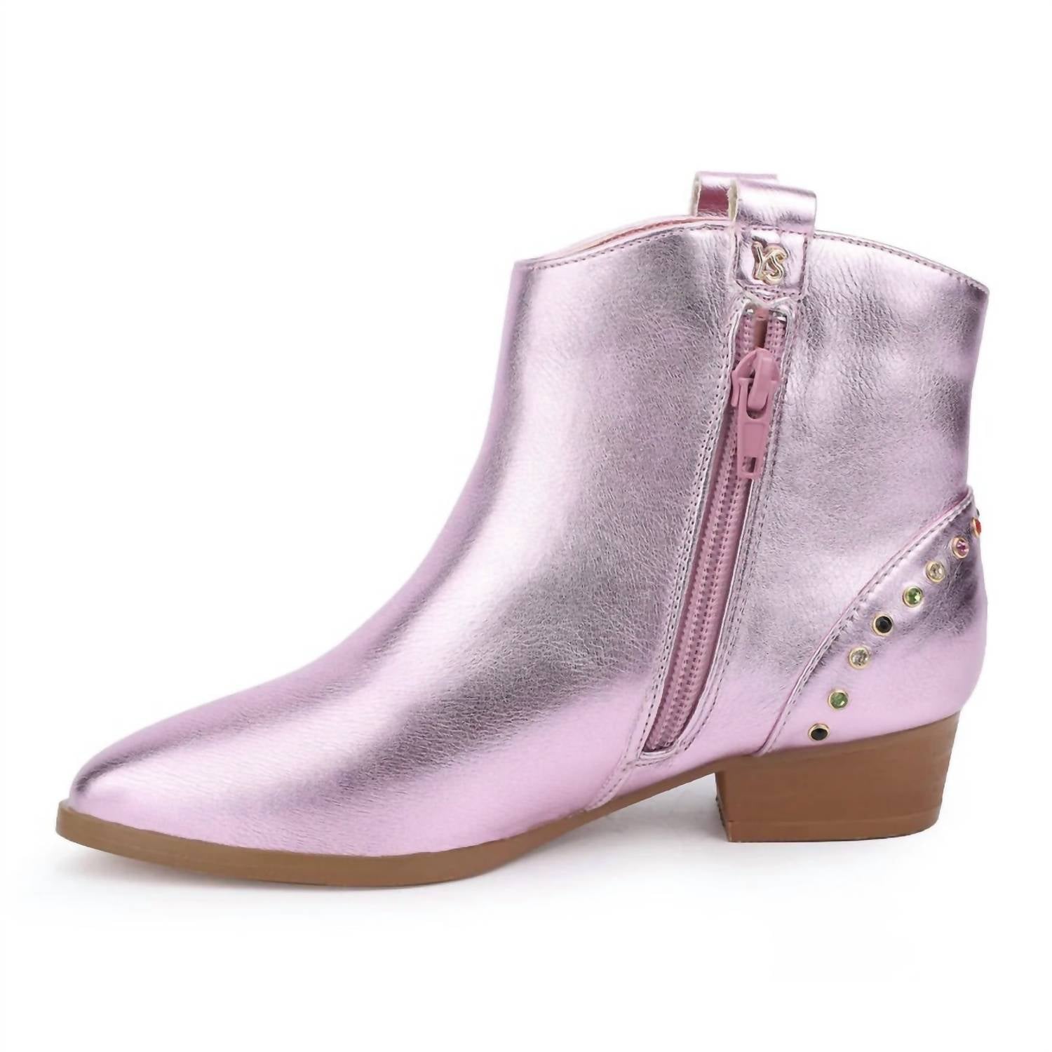 Yosi Samra - Kid's Miss Dallas Metallic Studded Bootie