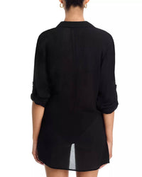 Aqua - Wrap Shirt Swim Cover-up Mini Dress