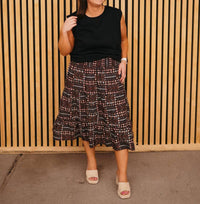 Dex - Smocked Waist Midi Skirt