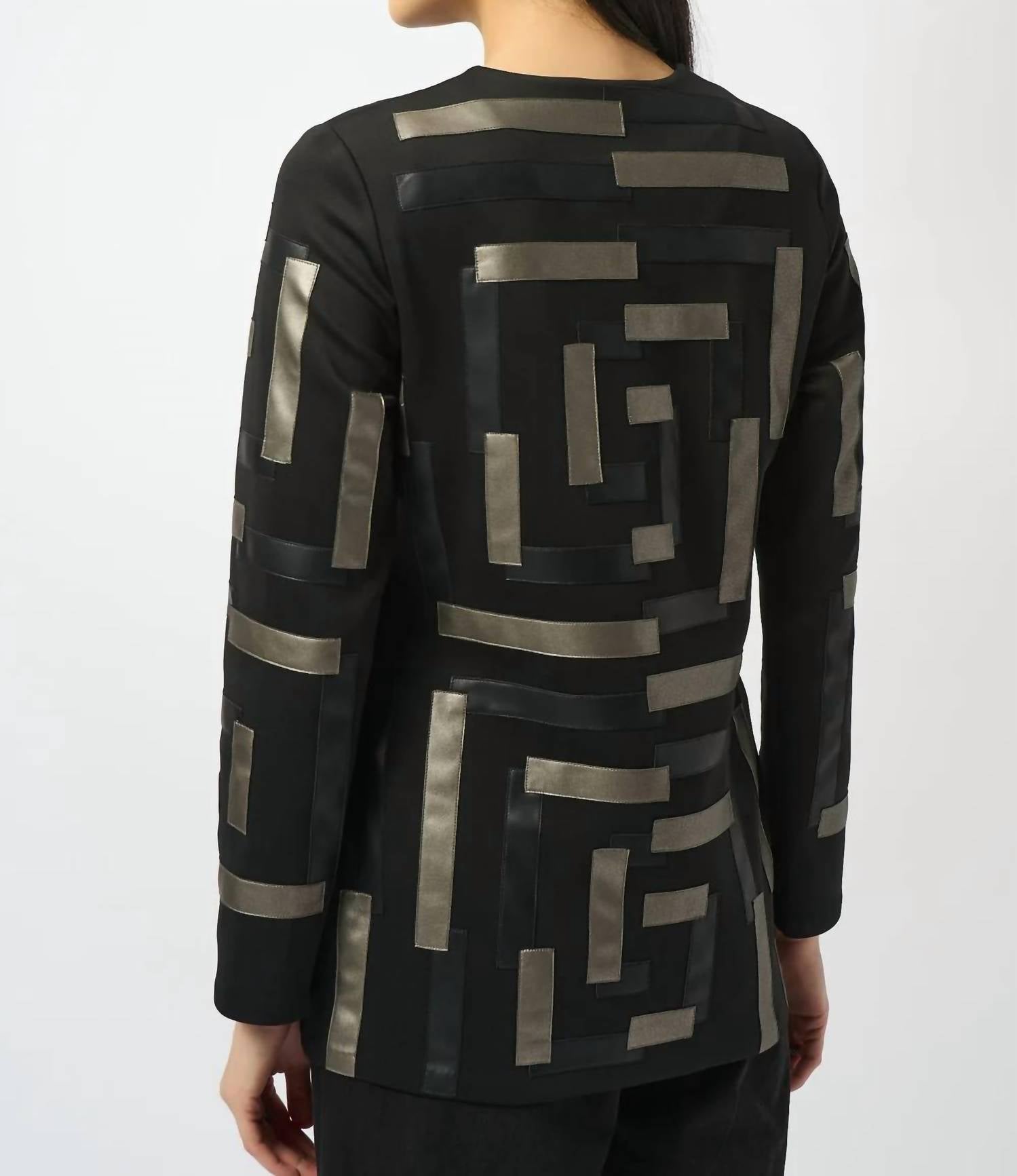 Joseph Ribkoff - Scuba And Leatherette Jacket