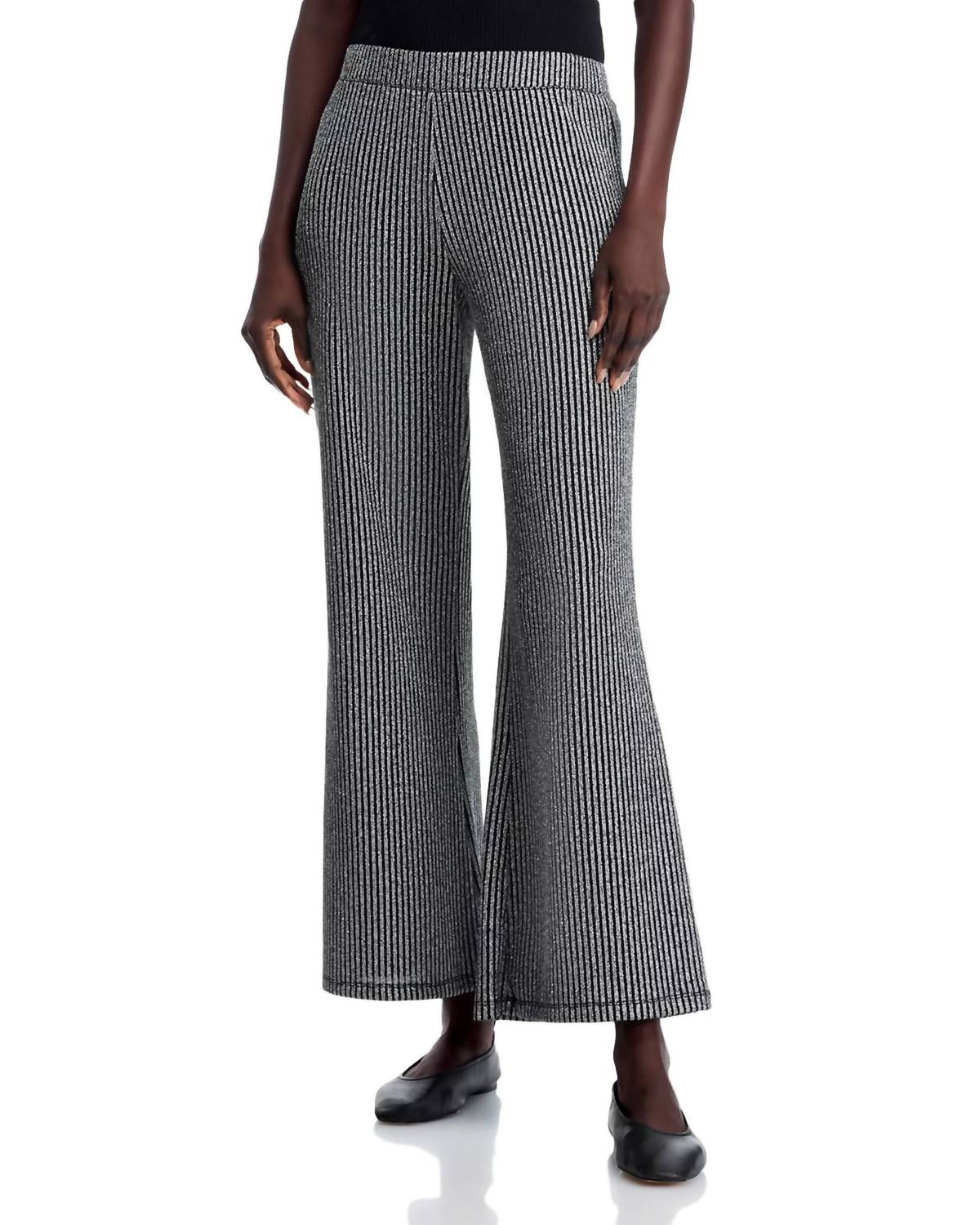 Johnny Was JENNA METALLIC EASY PANT in silver metallic - women's pants