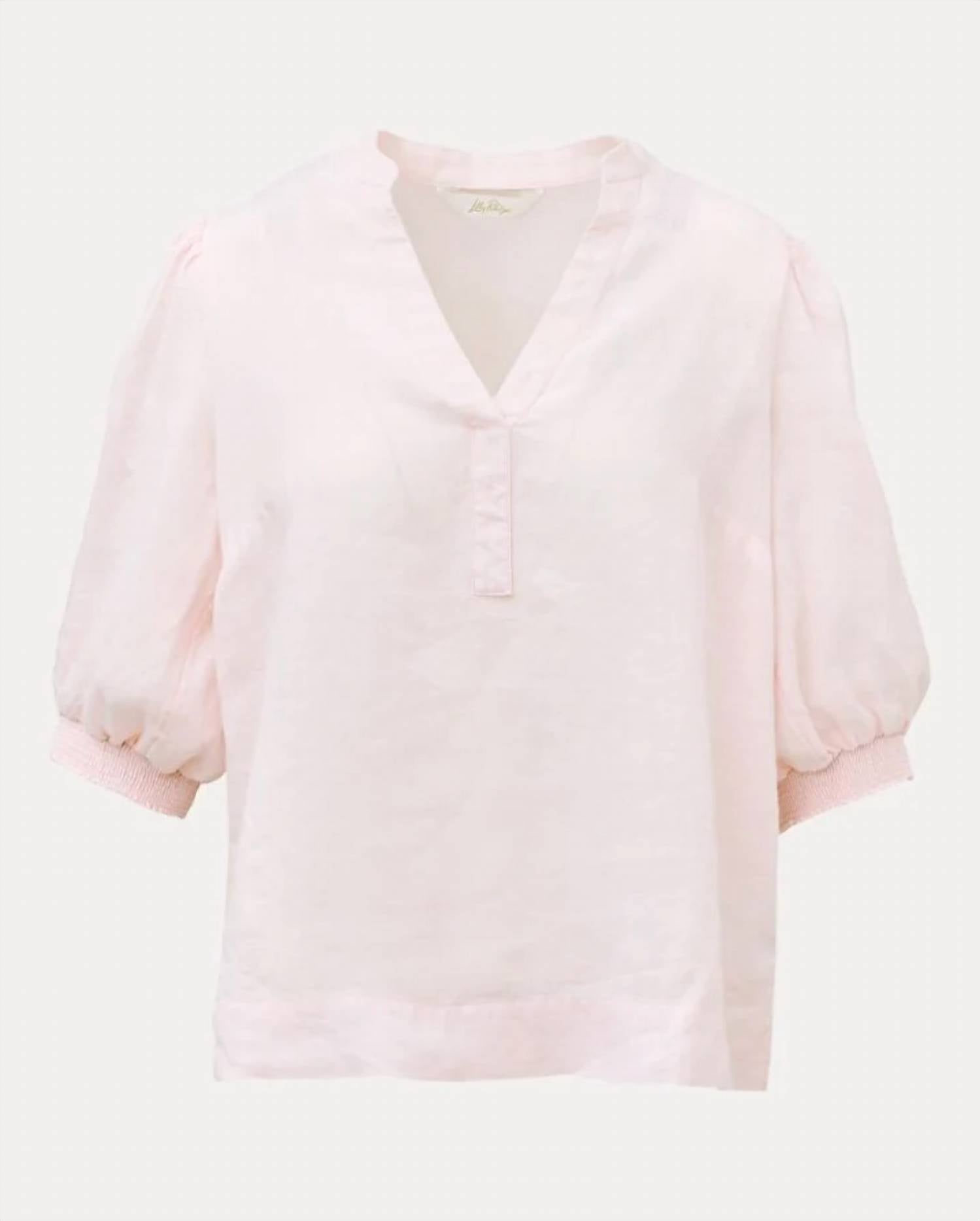 Lilly Pulitzer - MIALEIGH ELBOW SLEEVE LINEN TOP