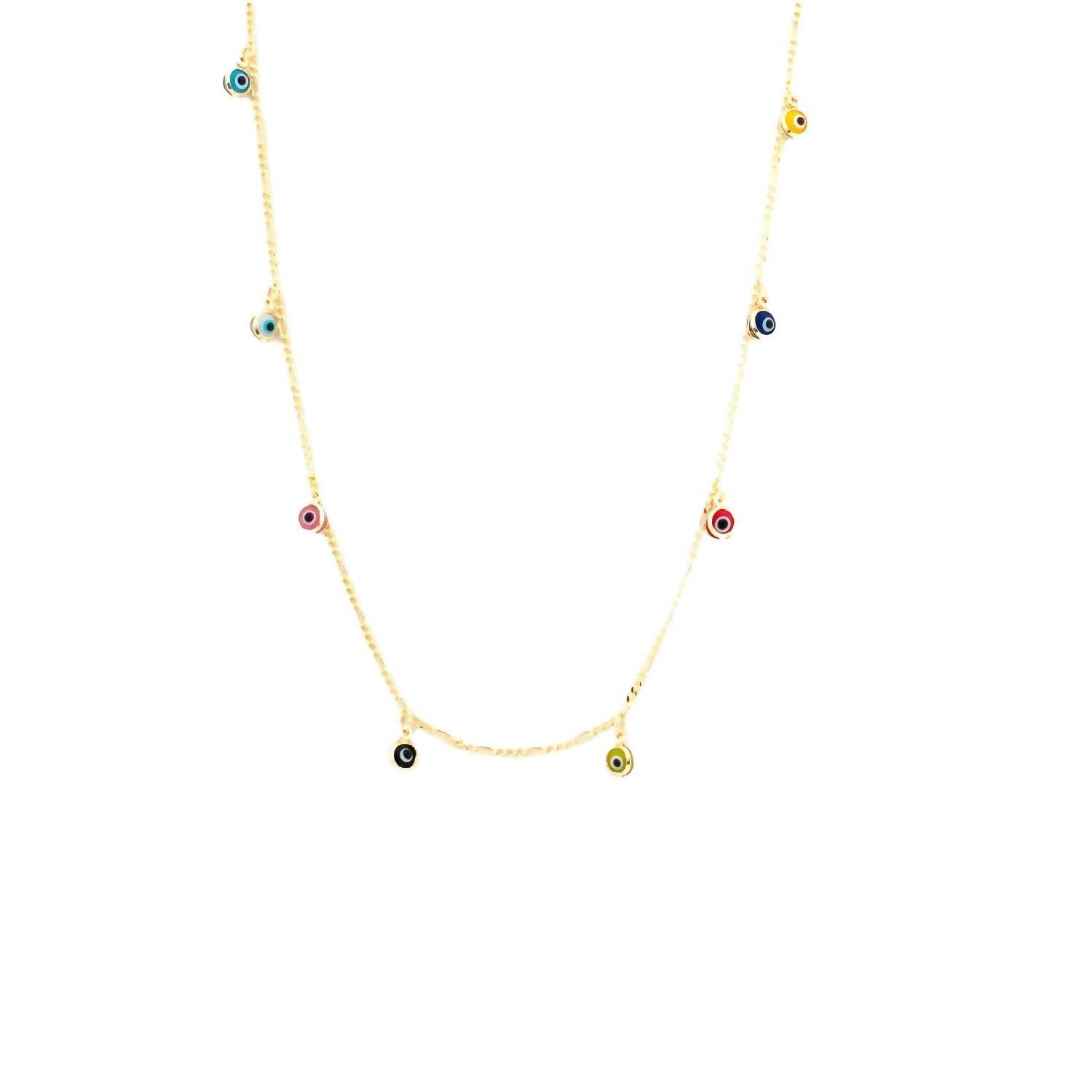 Marlyn Schiff - Women's Multi Glass Evil Eye Necklace