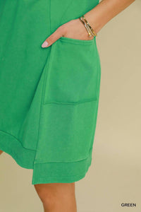 umgee Addison Mineral Washed Dress in green - women's dress - alternate view