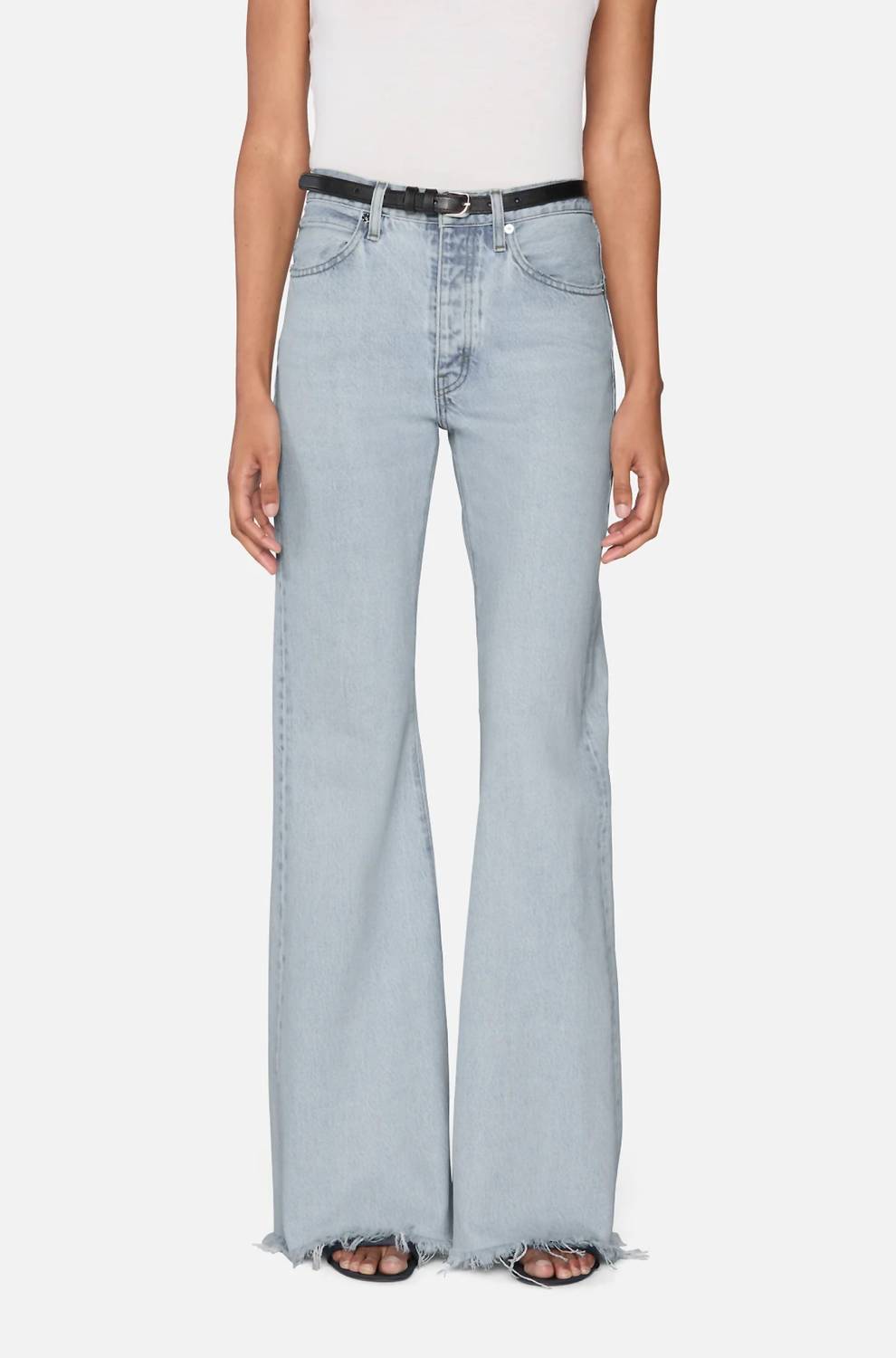 Frame - Lax Wisp Raw Fray Flare Jeans