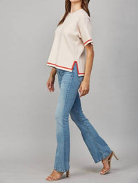 Fate - Edge Contrast Trim Sweater Tee