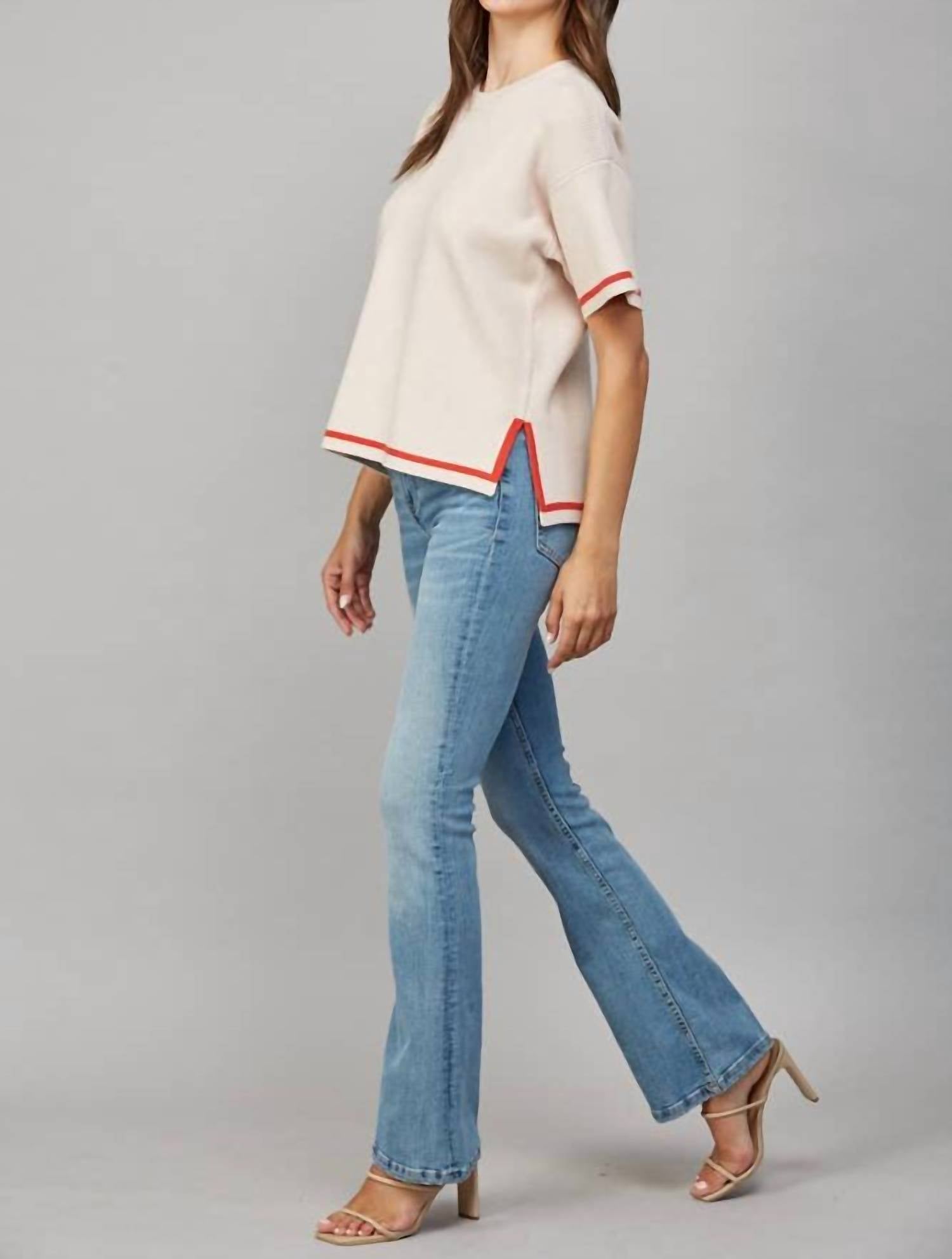 Fate - Edge Contrast Trim Sweater Tee