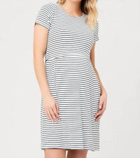 Ripe Shelly Nursing Dress - Maternity in white black - women's dress