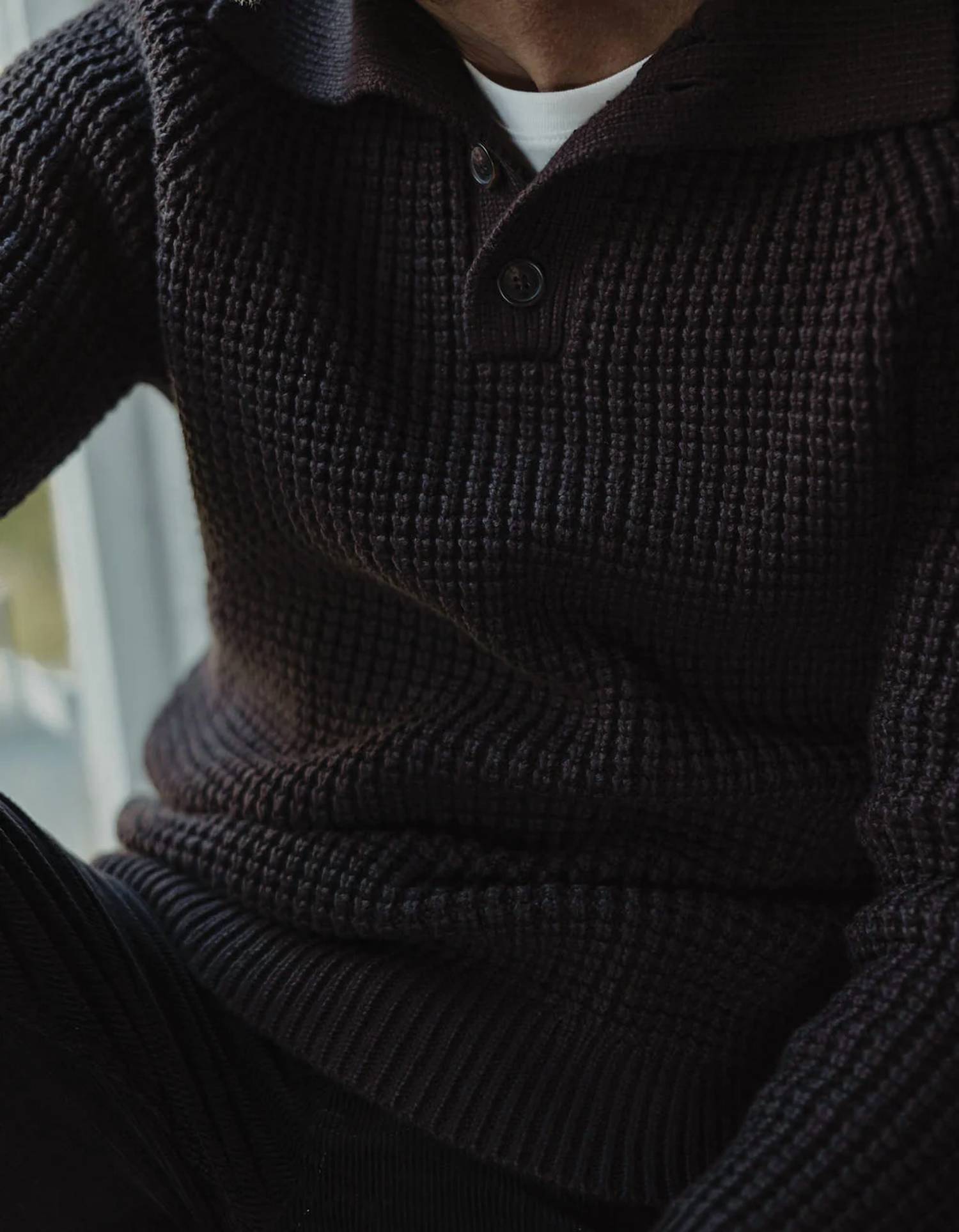 The Normal Brand - Waffle Long Sleeve Sweater Popover