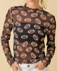 Mainstrip - Leopard Football Mesh Top