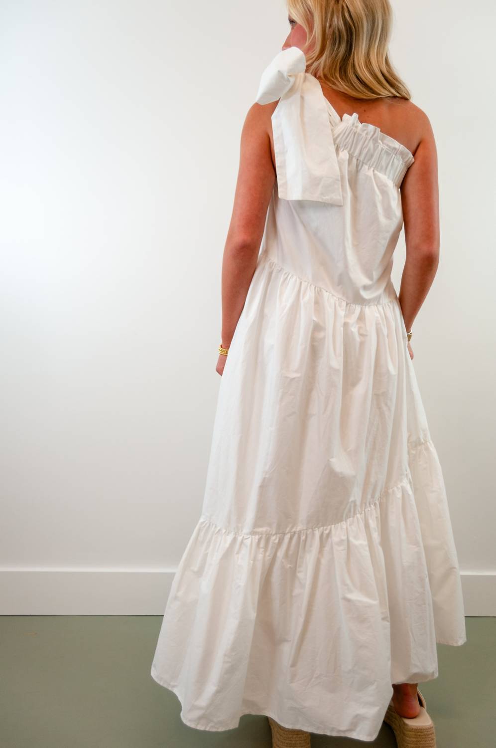 Before You - One Shoulder Ruffle Maxi Dress