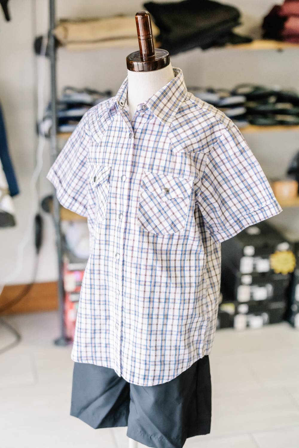 American Farm Company - Boys Youth Plaid Pattern Metal Snap Shirt