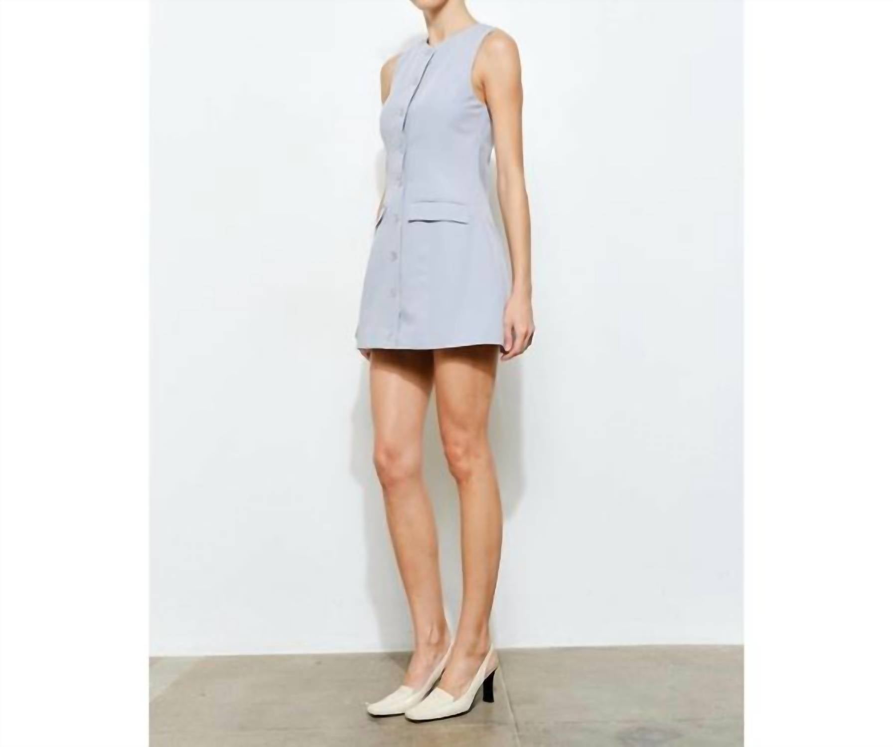 Loucia - Lenore Button Front Sleeveless Mini Dress