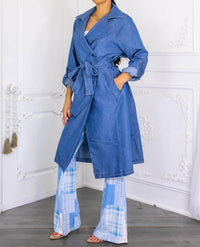 Surelymine - Denim Fashion Lightweight Coat