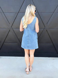 Blu Pepper - Washed V Neck Sleeveless Mini Dress