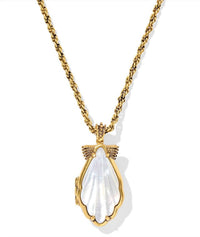 Kendra Scott Women's Alexa Locket Short Pendant Necklace in vintage gold - women's jewelry