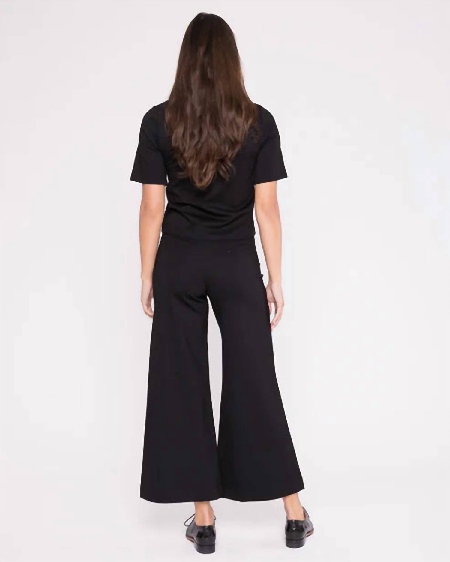 RIPLEY RADER Ponte Knit Wide Leg Pants in black 1 - women's pants - alternate view