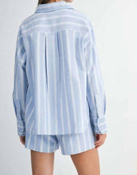 Mable - Kirsten Pin Stripe Shirt Top And Shorts Set