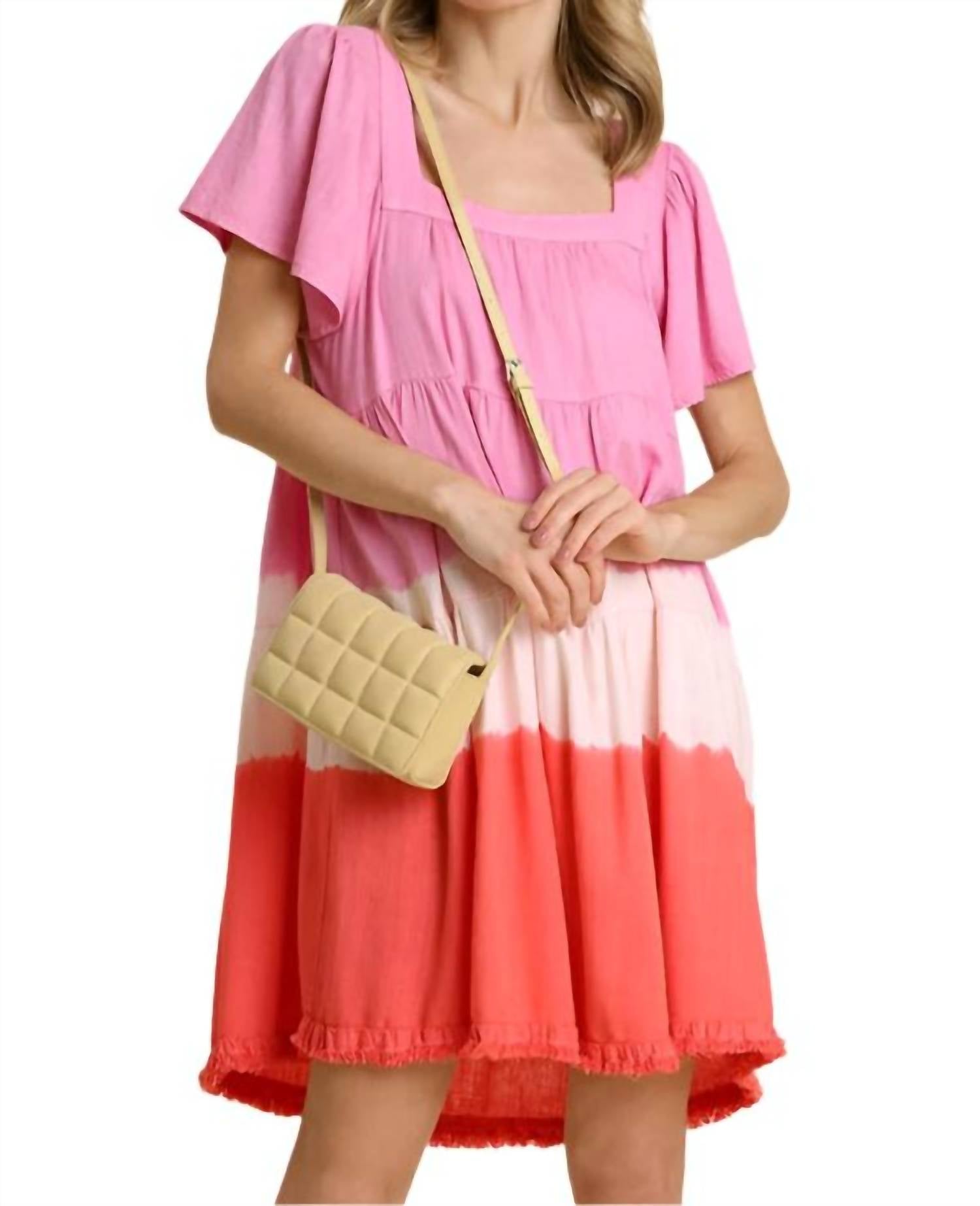 Umgee - Dip Dye Color Block Dress