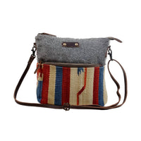 Myra Bags Women's Sweet Orange Crossbody Bag in grey cowhide - women's bag