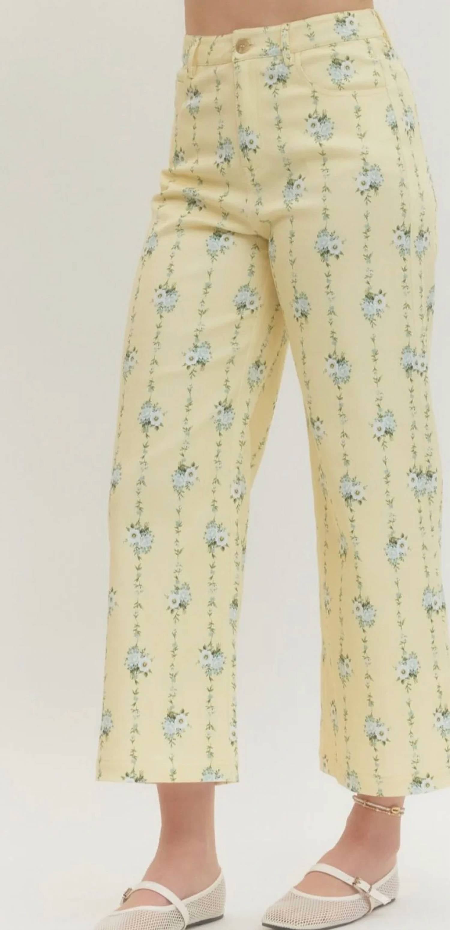 Entro - Floral Wide Leg Pants