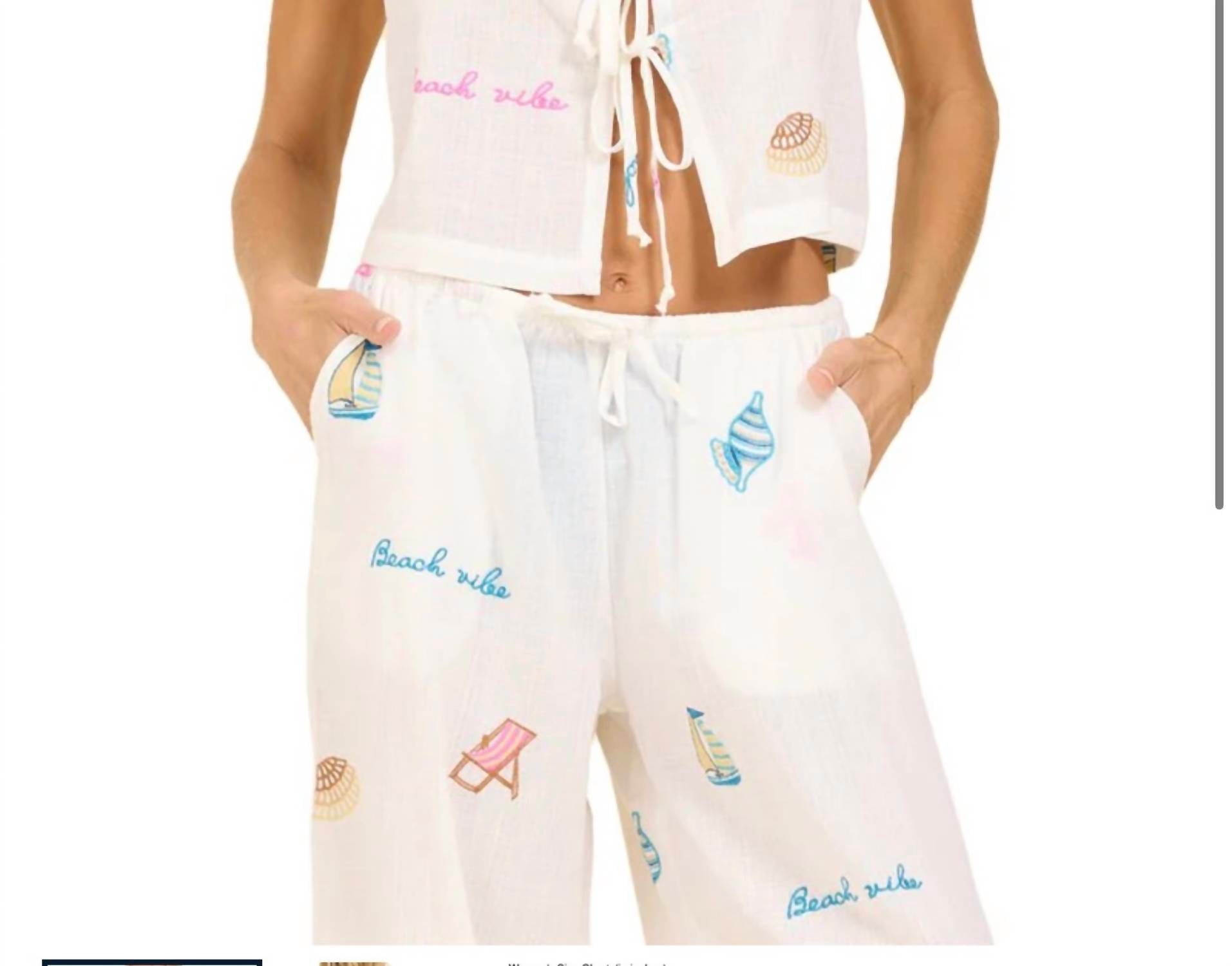 Surf Gypsy - Women's Beach Vibe Embroidered Pants
