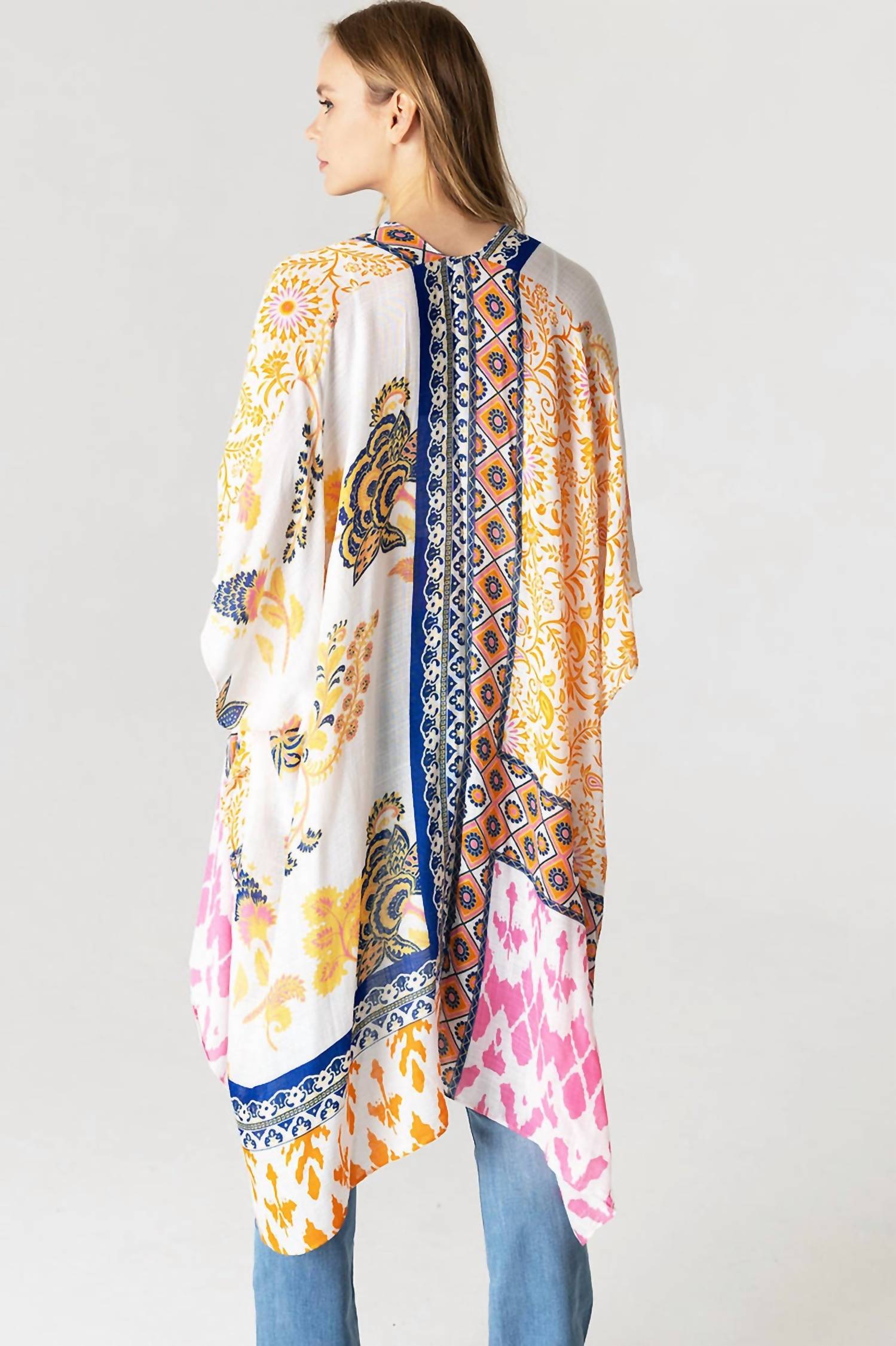 Top It Off - Addie Lightweight Boho Festival Colorful Kimono