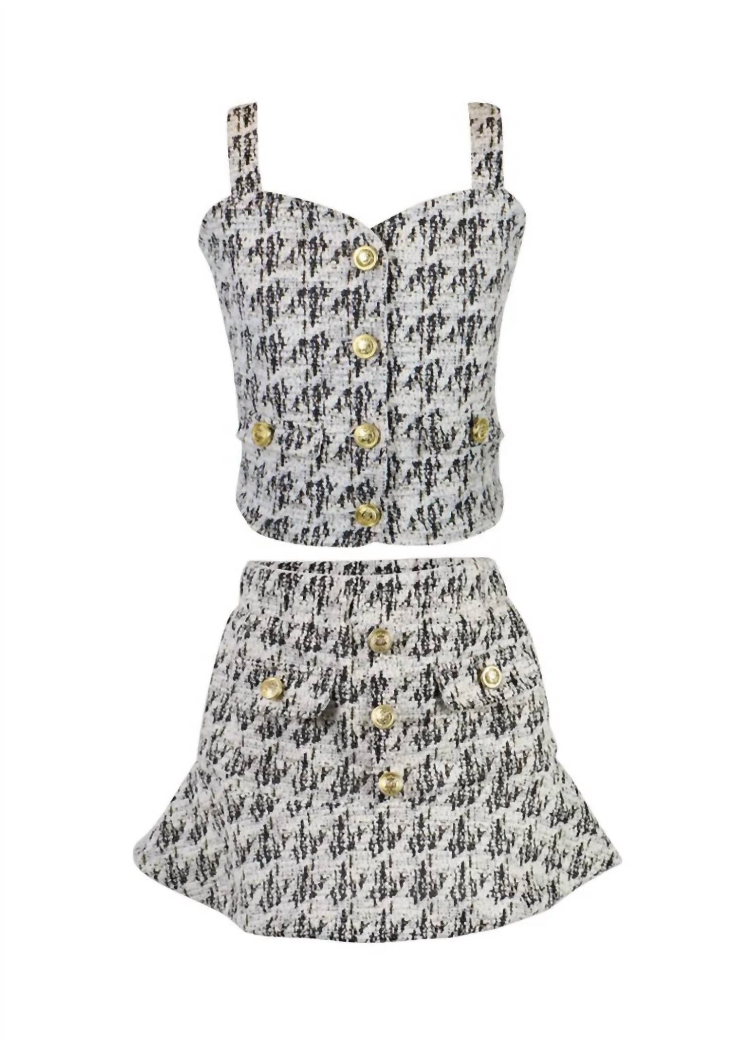 Flowers By Zoe - Girls Tweed Button Top