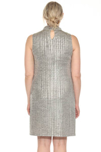 Joseph Ribkoff - Metallic Mock Neck Sleeveless Dress
