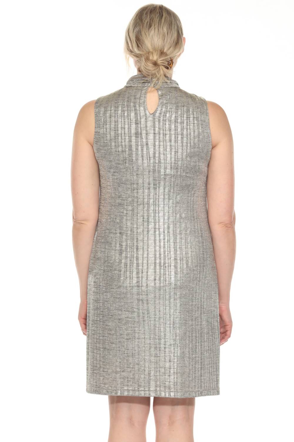 Joseph Ribkoff - Metallic Mock Neck Sleeveless Dress