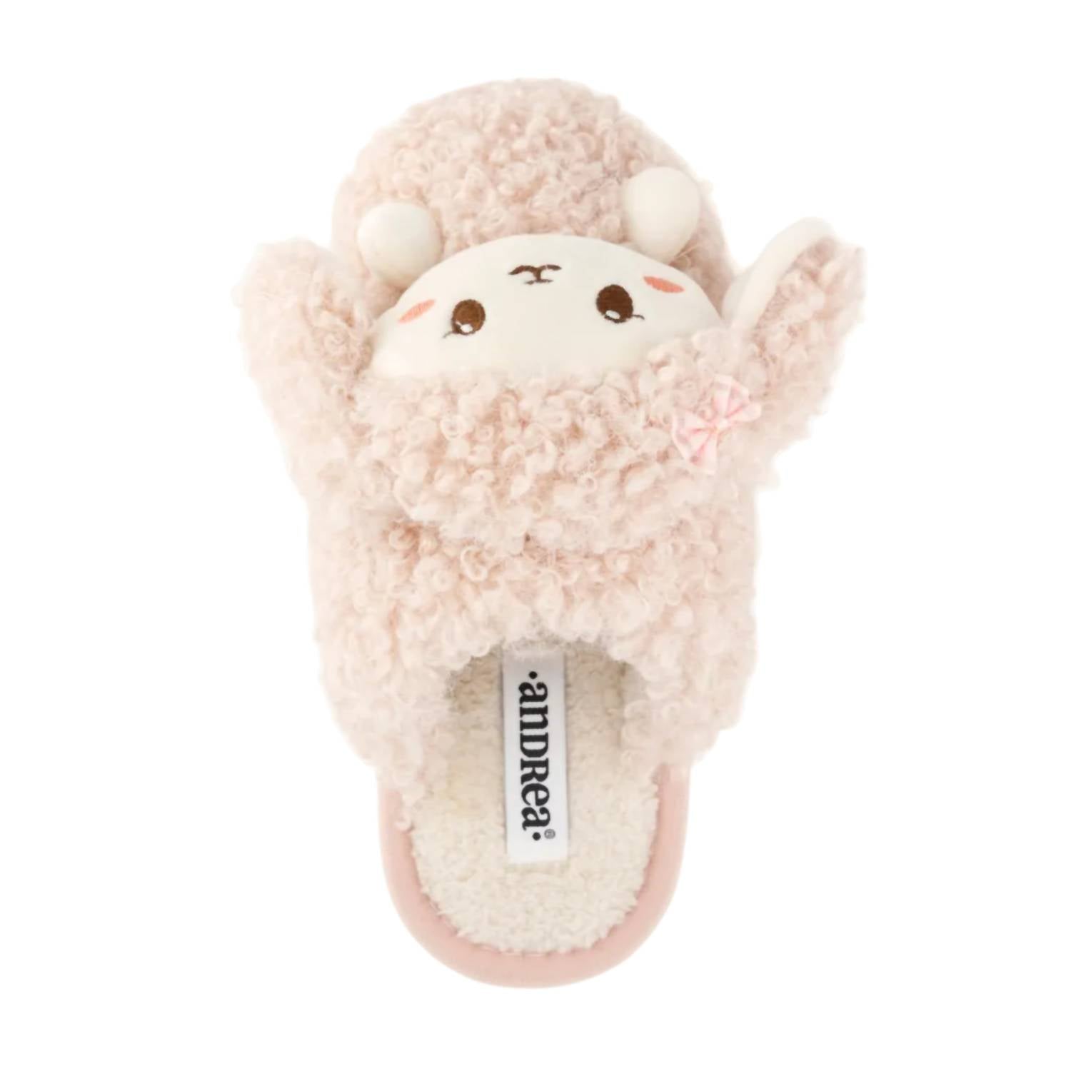 Andrea Women’s Cozy Bunny Slippers With Plush Faux Fur in pink - women's shoe - view 5