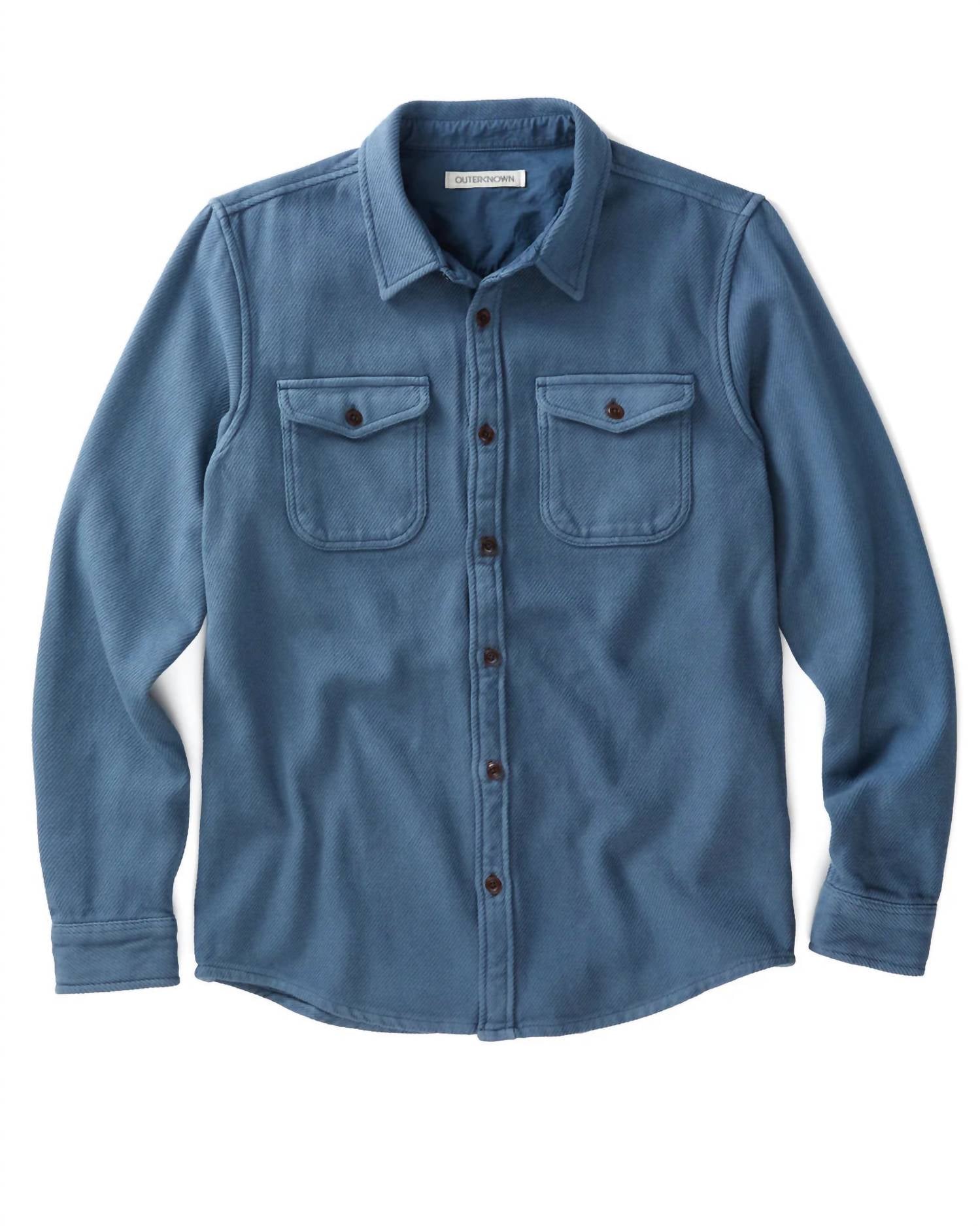 Outerknown Men's Chroma Blanket Shirt in marine - men's long sleeve top