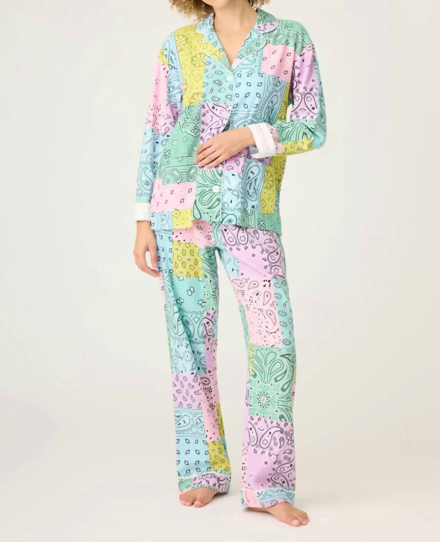Pj Salvage - Howdy Honey Paisley 3-piece Flannel Pj Set