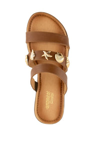 Andrea Women's Decorative Shell And Starfish Charms Sandal in brown - women's sandal - alternate view