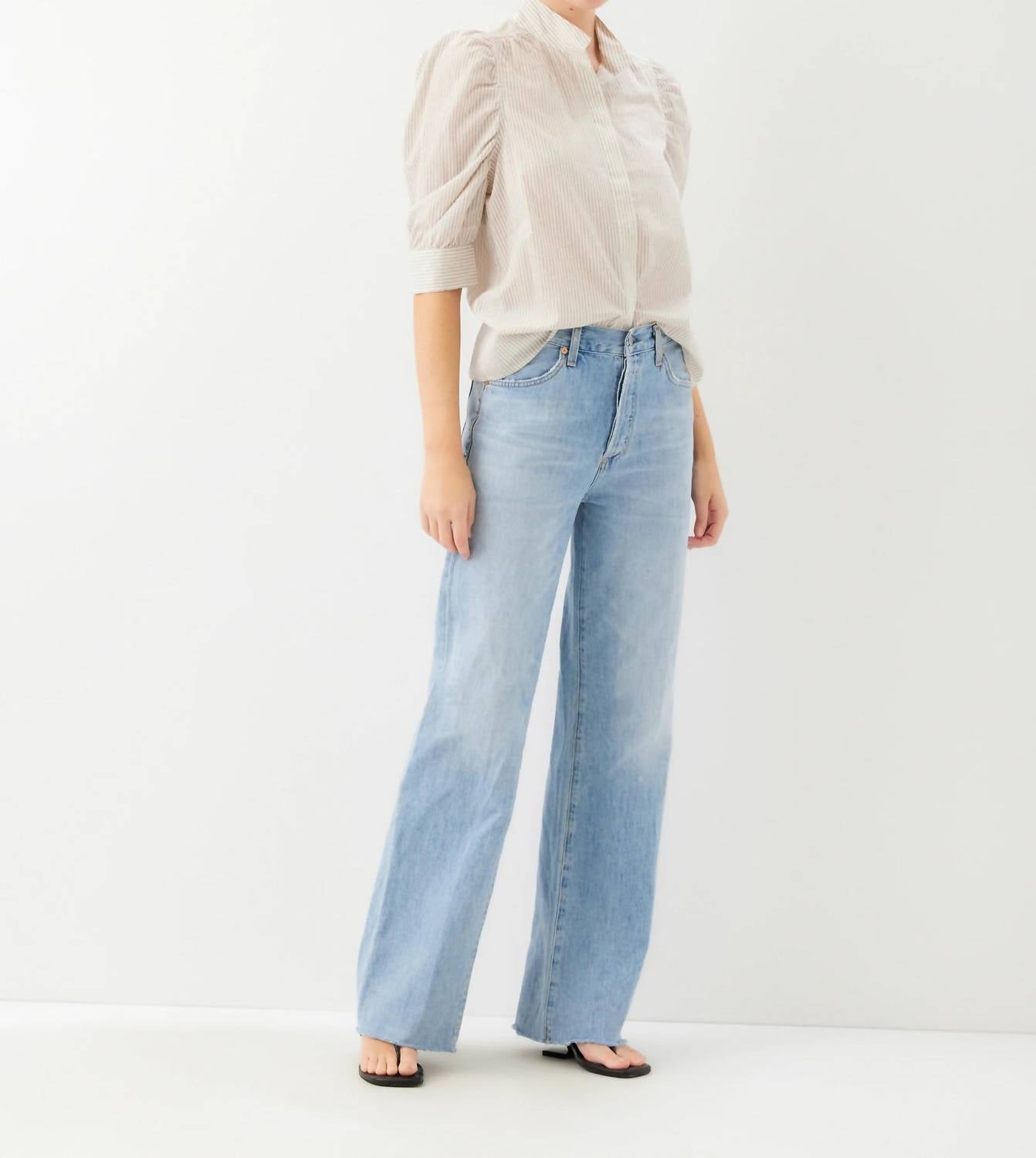 Fifteen Twenty - Women's Margot Embellished Mandarin Stripe Shirt