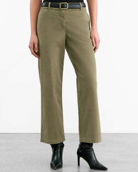 NILI LOTAN Nohan Cropped Leg Pant in military green - women's pants