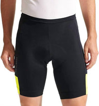 PEARL iZUMi Men's Quest Shorts in black screaming yellow - men's shorts - detail view