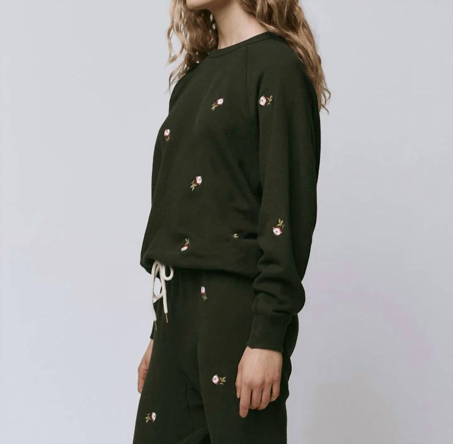 The Great. - College Sweatshirt With Embroidered Roses